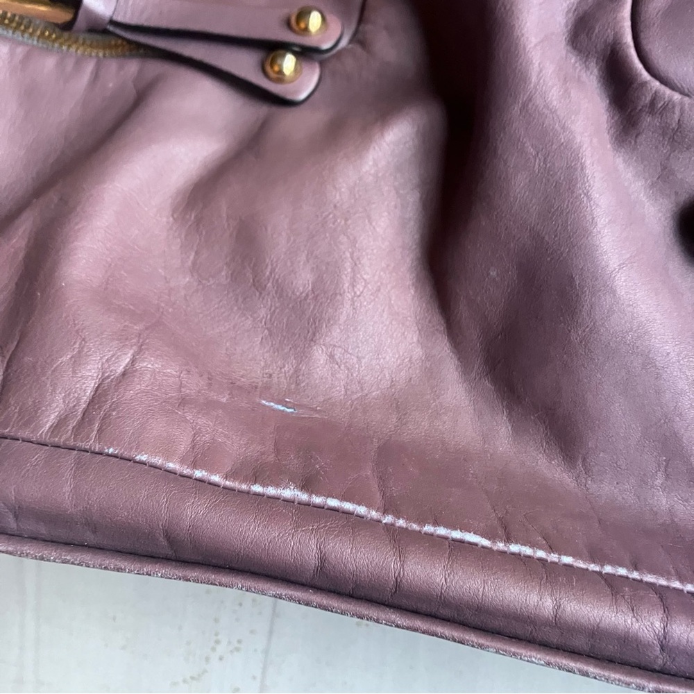 MARC JACOBS “Mercer” Leather Satchel Shoulder Bag Lavender - Picture 4 of 11